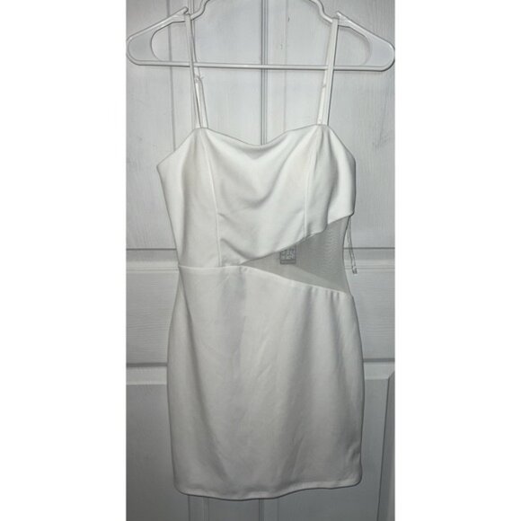 Trixxi Juniors Size Small White Spaghetti Strap Mid Sheer Knee Length Dress -NWT - Picture 1 of 9